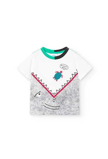 Camiseta de punto en color blanco de bebé niño
