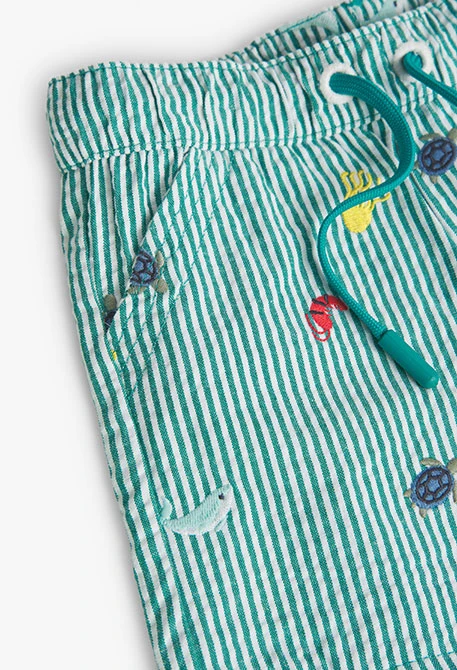 Baby boy's striped poplin Bermuda shorts