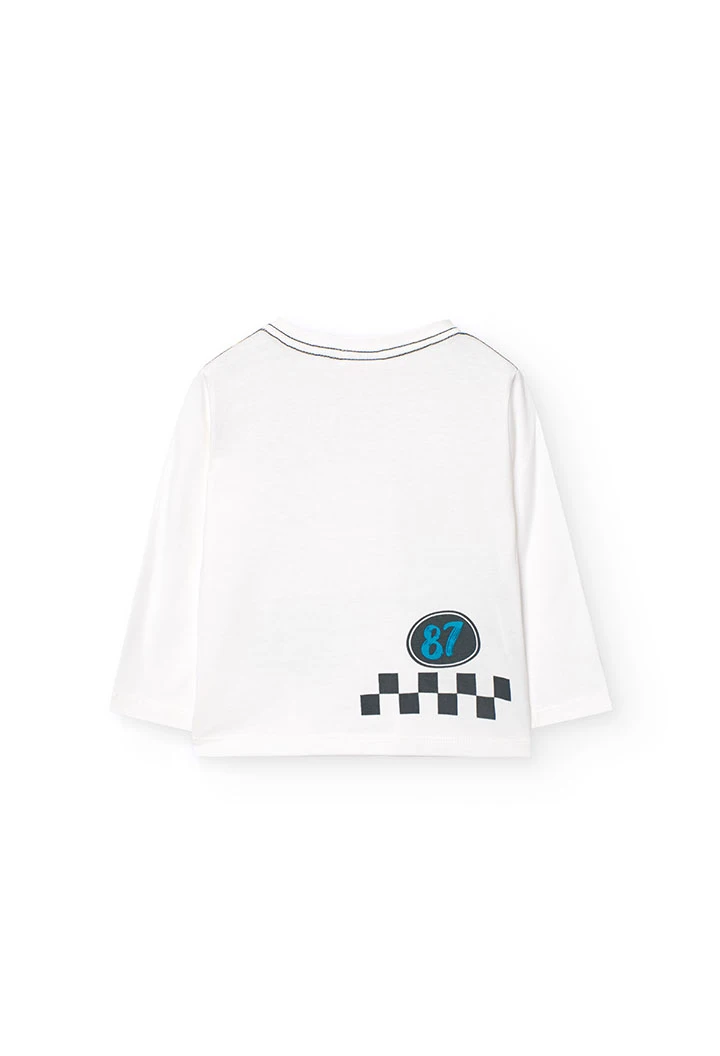 Camiseta de punto para bebé niño en blanco