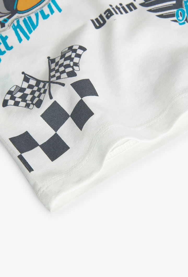 Camiseta de punto para bebé niño en blanco