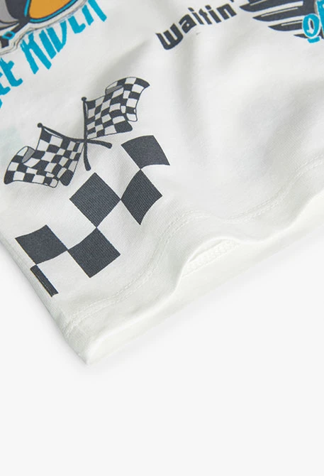 White knitted T-shirt for baby boy