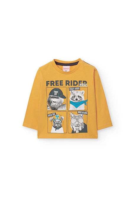 Camiseta de punto para bebé niño en amarillo