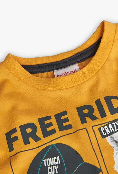 Camiseta de punto para bebé niño en amarillo