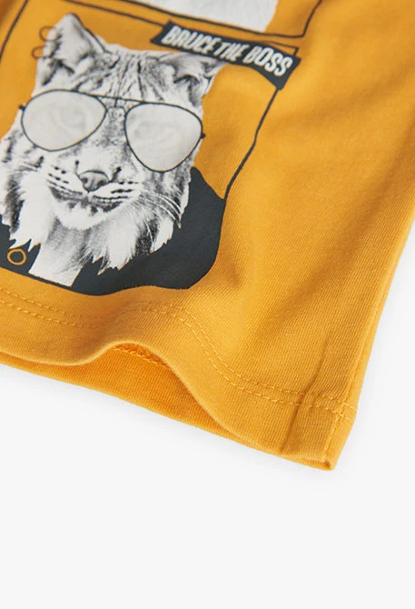 Camisola de malha para bebé menino em amarelo