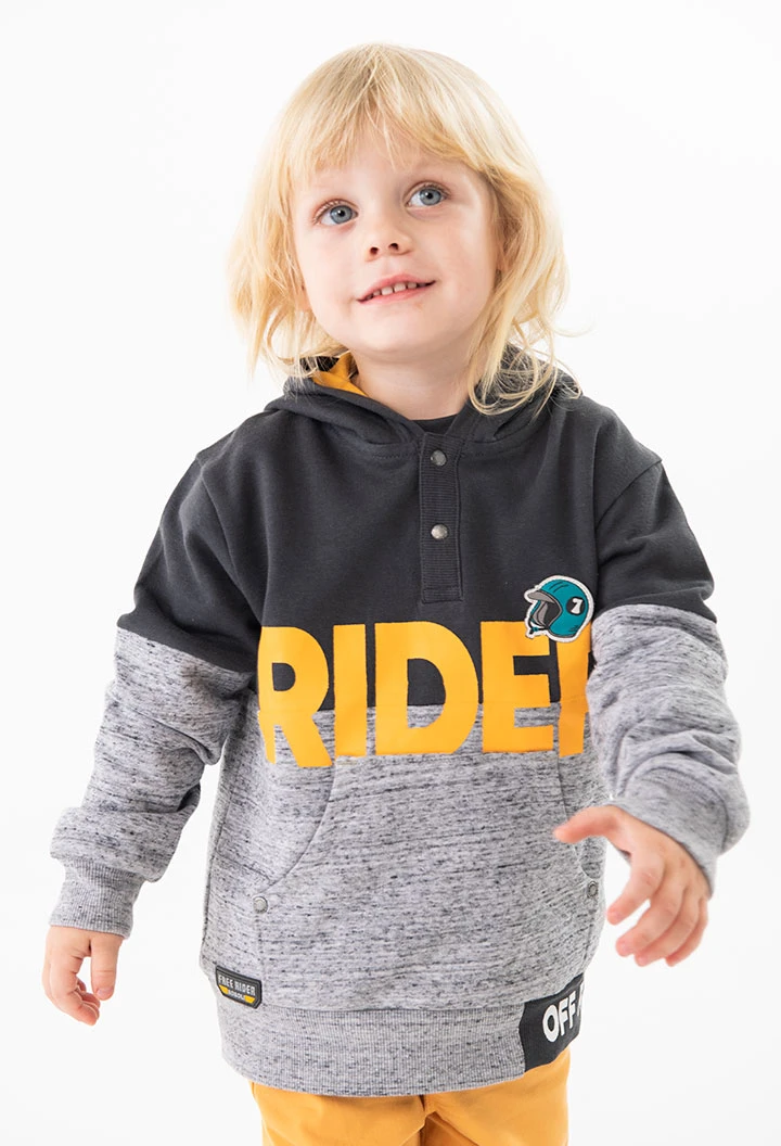 Sudadera de felpa para bebé niño en gris