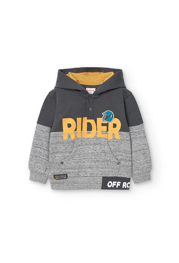 Sudadera de felpa para bebé niño en gris