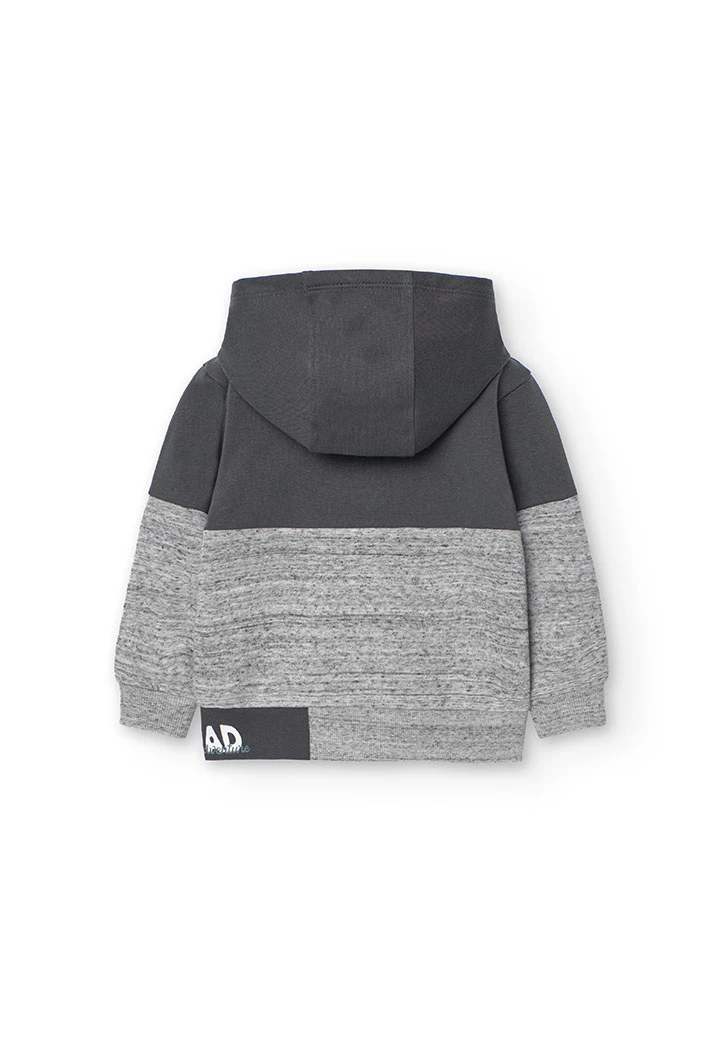 Sudadera de felpa para bebé niño en gris