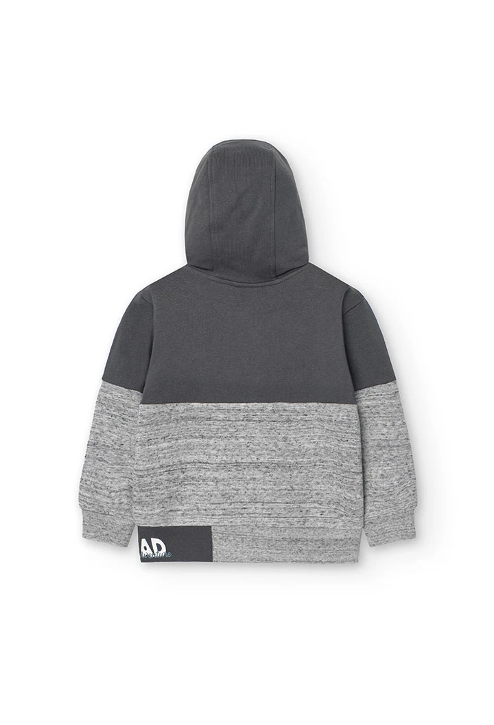 Sudadera de felpa para bebé niño en gris