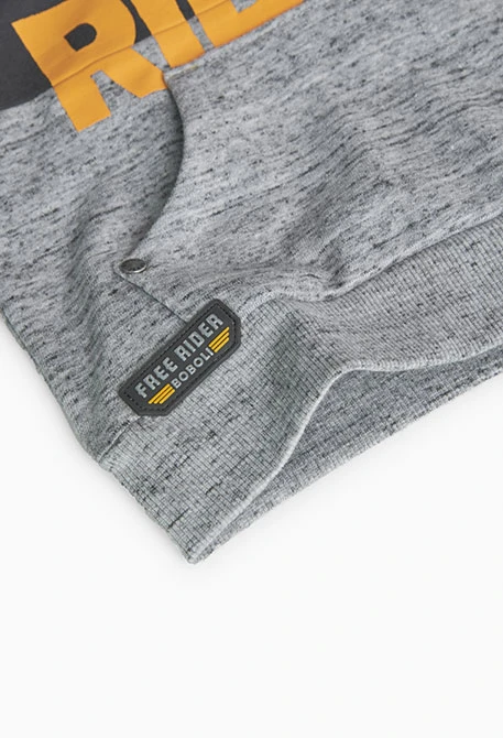 Fleece sweatshirt for baby boy in grey