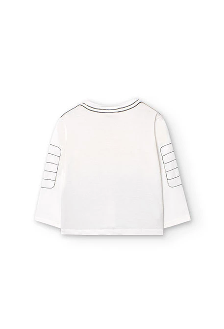 White knitted T-shirt for baby boy