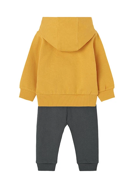 Completo di felpa e pantaloni in felpa per neonato maschio in giallo