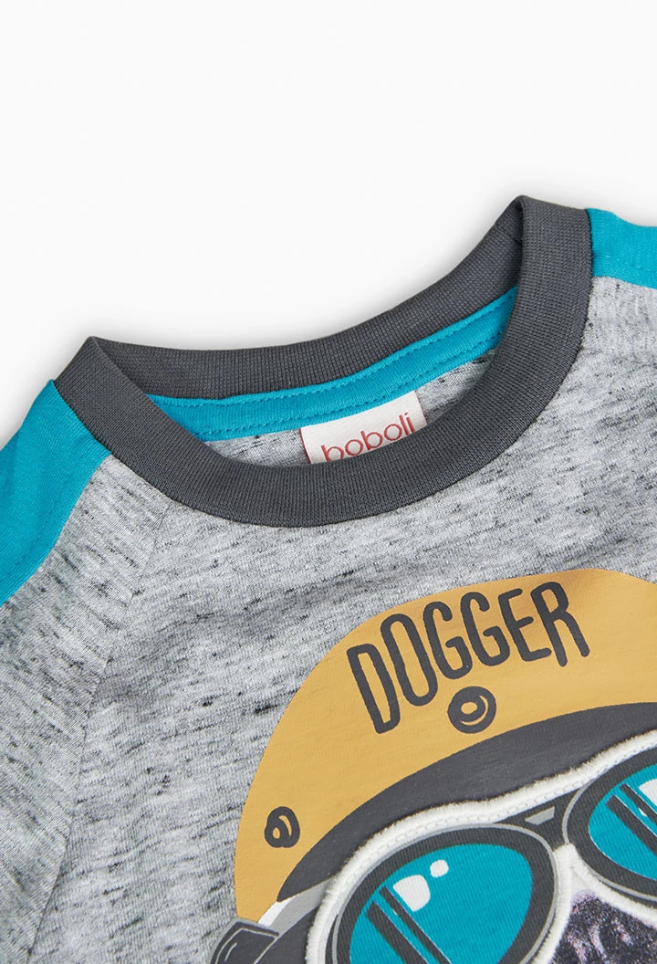 Sweatshirt für Baby-Jungen in Grau mit Aufdruck