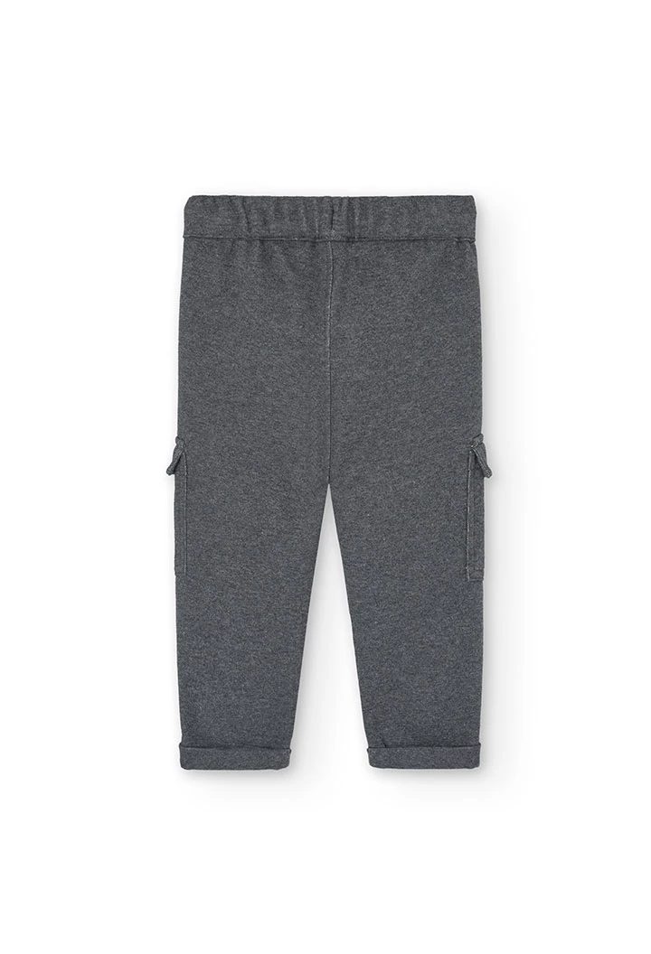 Cargo trousers for baby boy in grey