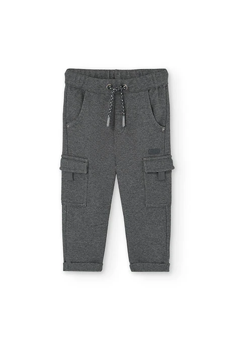 Pantalone cargo per bambino in grigio mélange