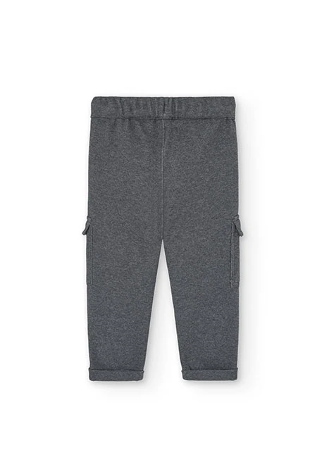 Pantalone cargo per bambino in grigio mélange