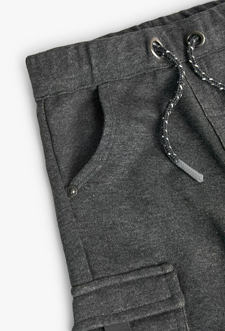 Pantalon cargo pour bébé garçon en gris chiné