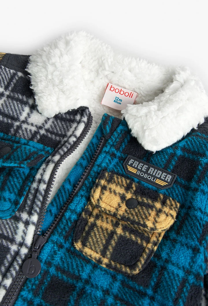 Fleece-Overshirt für Baby-Jungen mit Karomuster