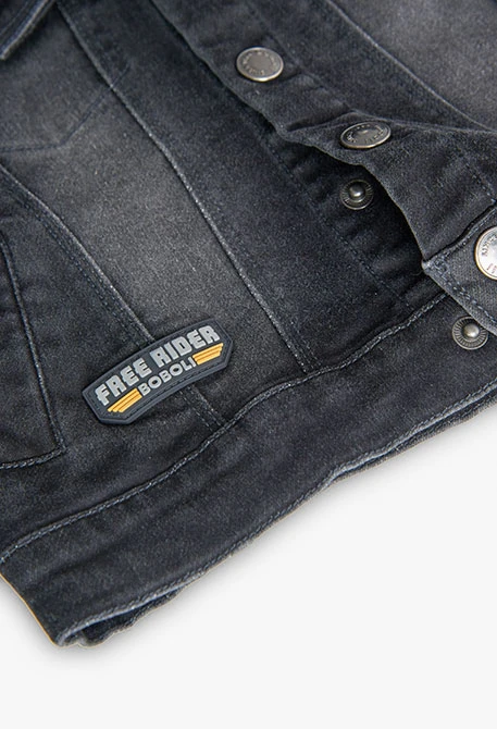 Schwarze Jeansjacke für Baby-Jungen