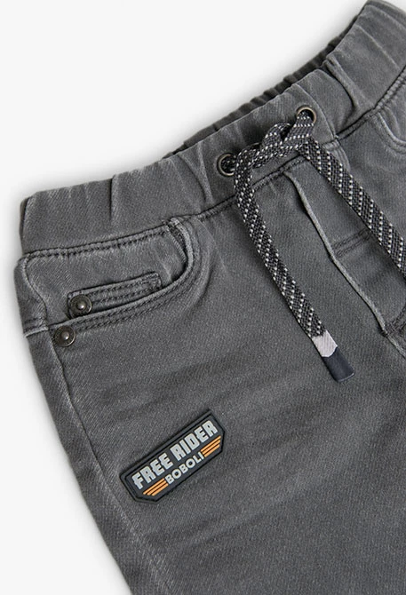 Grey denim trousers for baby boy