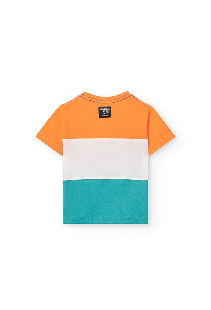 Camiseta de punto para bebé niño en naranja