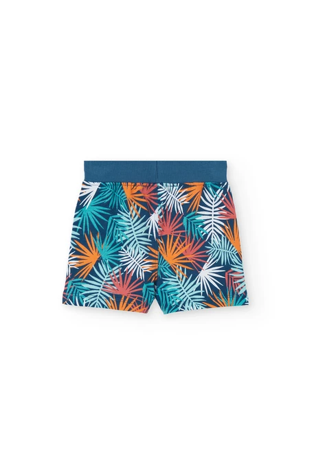Bermudas de malha para bebé menino com estampado tropical