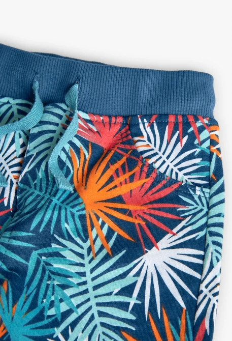 Bermudas de malha para bebé menino com estampado tropical