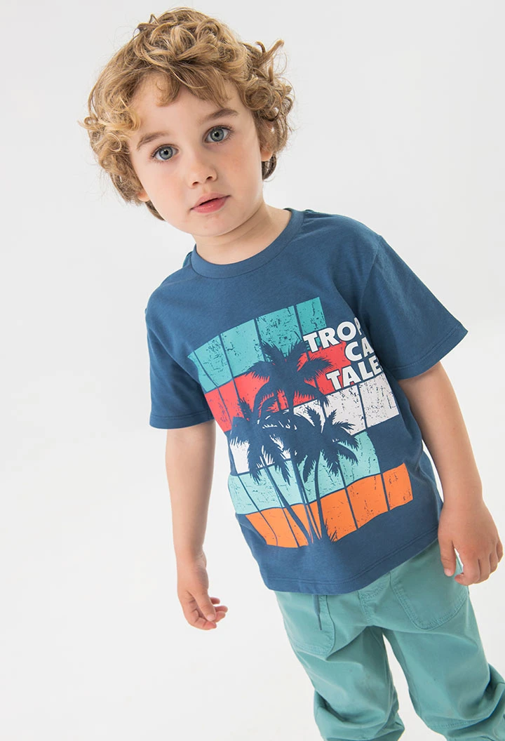 Baby boy knit t-shirt in blue