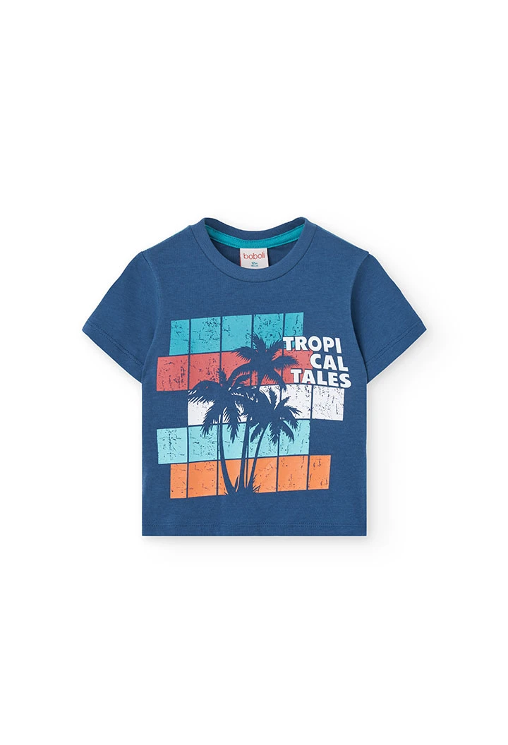 Baby boy knit t-shirt in blue