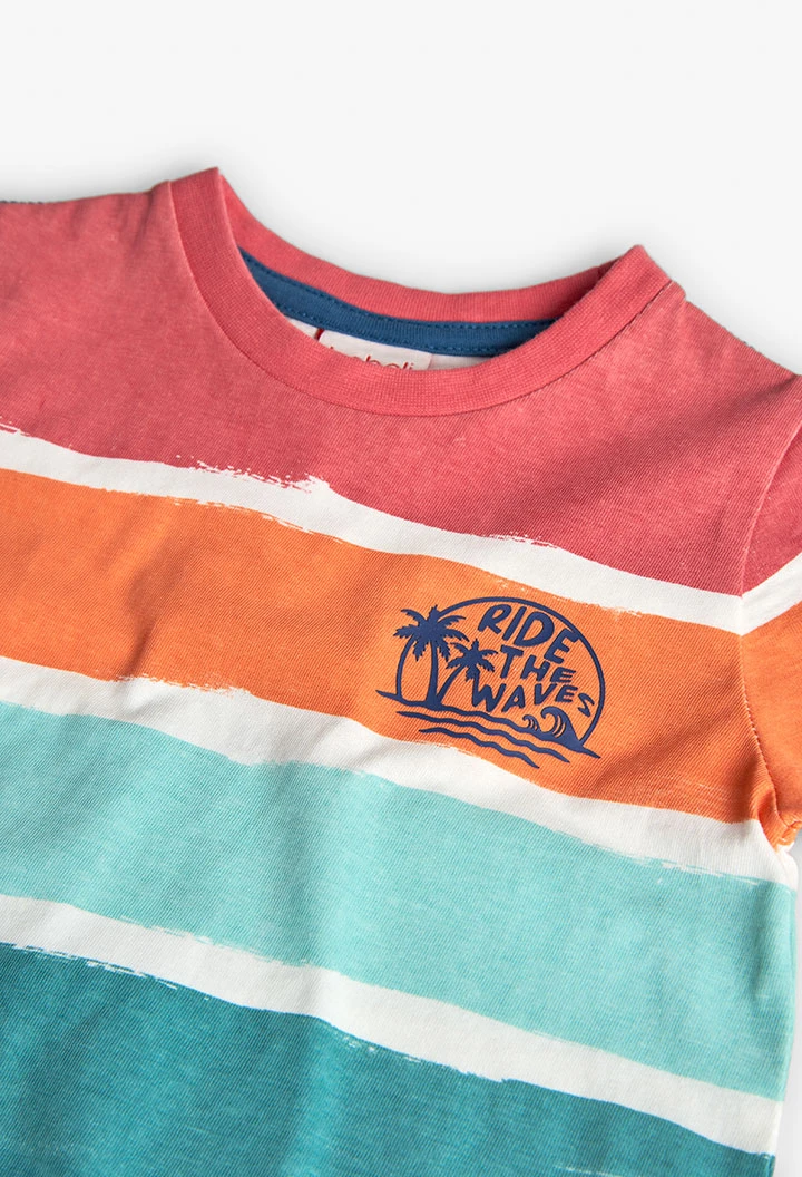 Camiseta de punto para bebé niño con estampado en varios colores