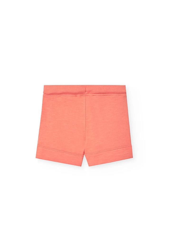 Bermuda a maglia per bambino in colore arancione
