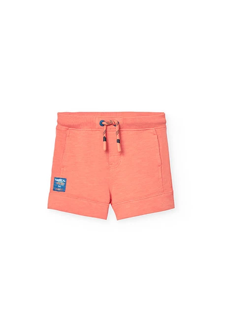 Bermuda a maglia per bambino in colore arancione
