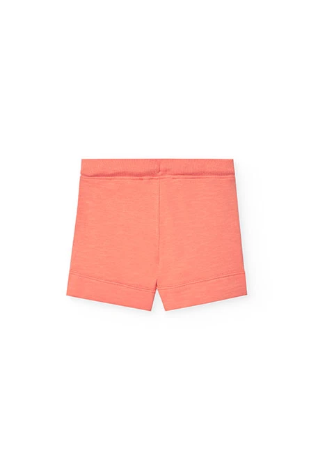 Knitted bermuda shorts for baby boy in orange colour