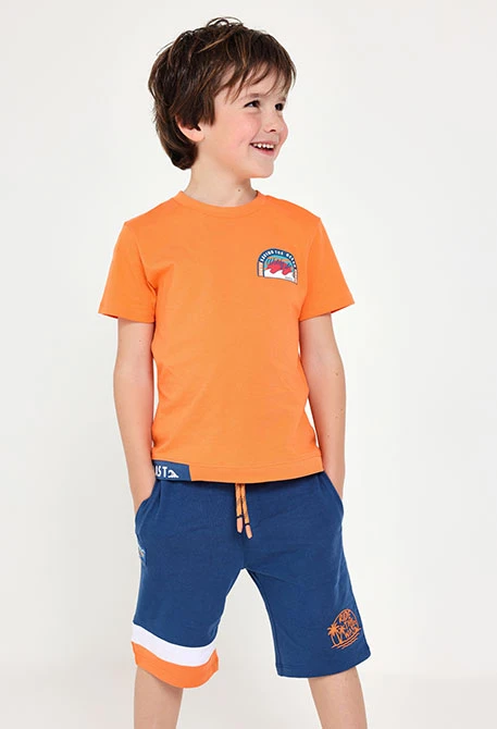 Bermuda in maglia per neonato di colore blu