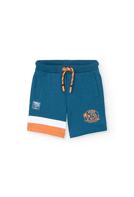 Gestrickte Bermuda-Shorts für Babyjungen in Blau
