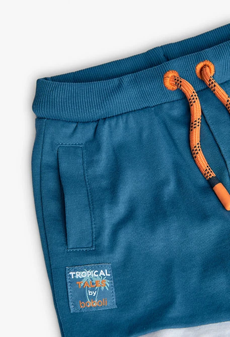 Gestrickte Bermuda-Shorts für Babyjungen in Blau