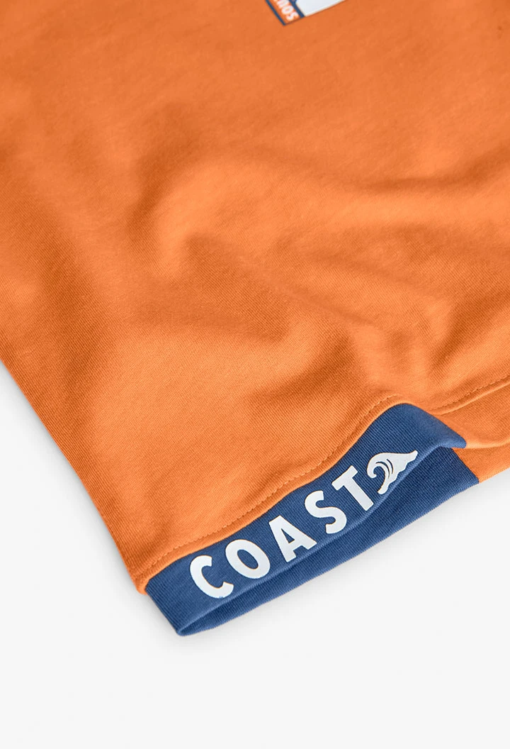 Camiseta de punto para bebé niño en color naranja