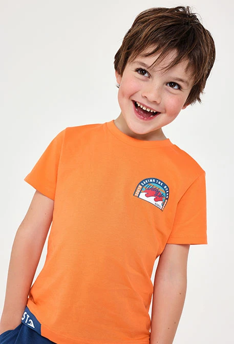 Maglietta in maglia per neonato di colore arancione