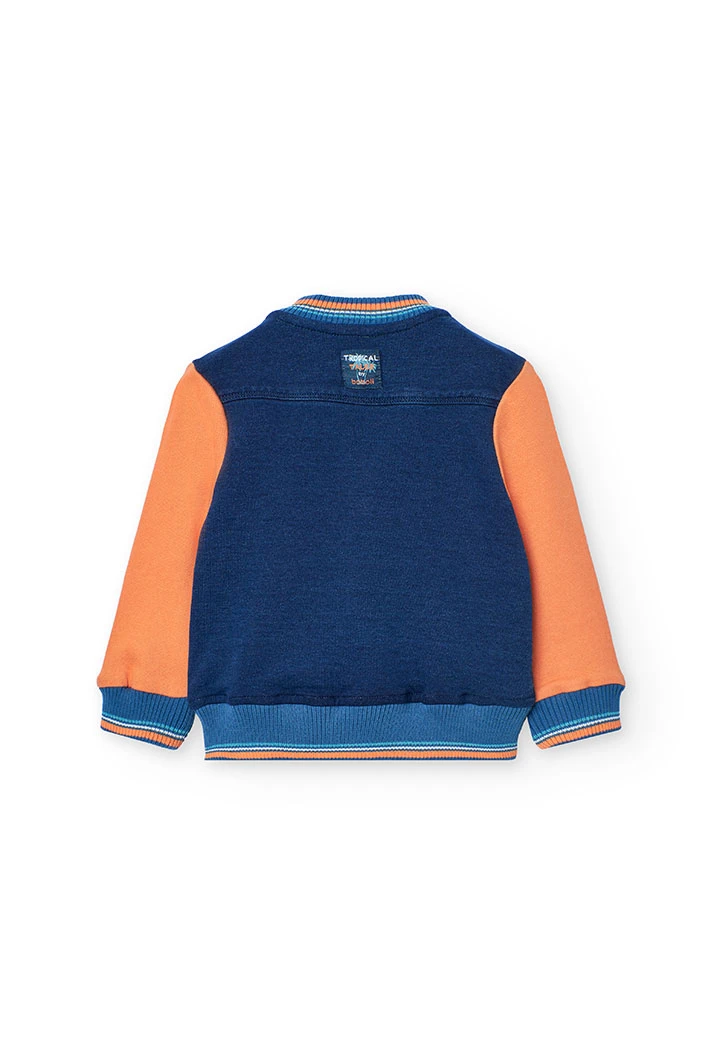 Baby boy plush jacket in blue