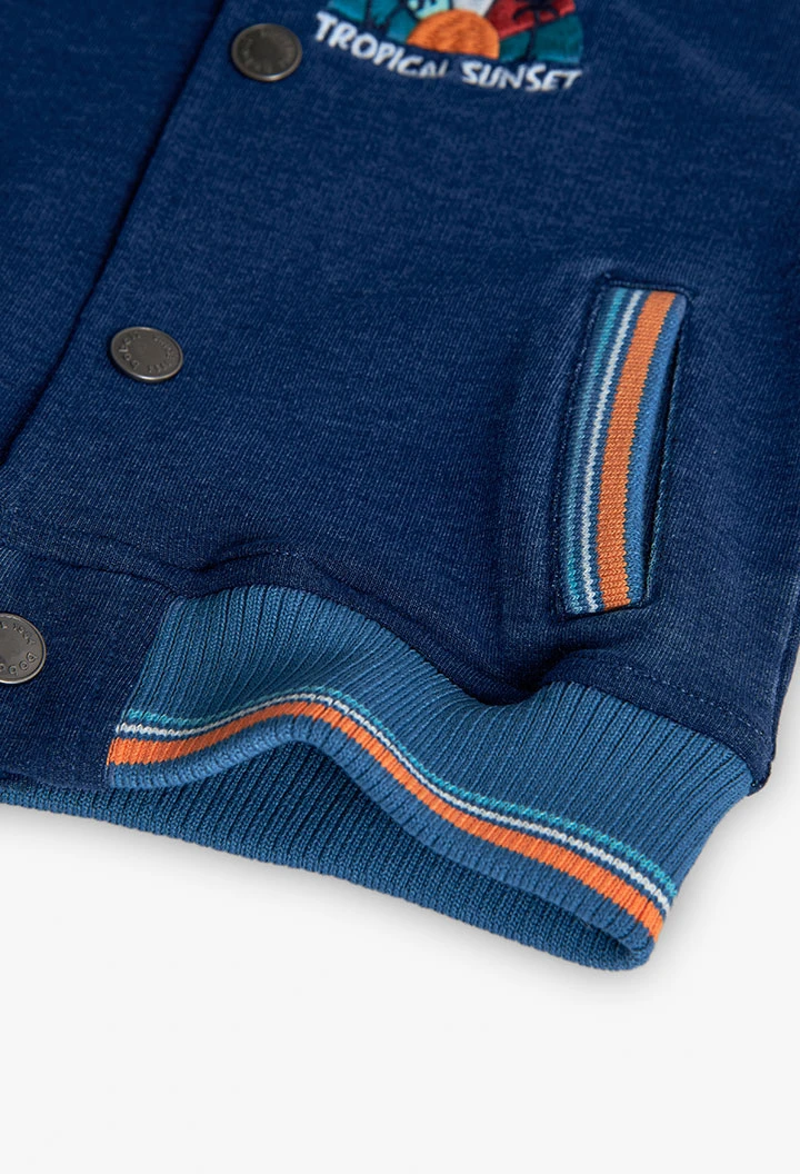 Kapuzenjacke aus Fleece für Babyjungen in Blau