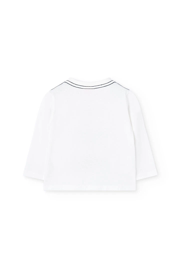 Camiseta niño de punto blanco estampado