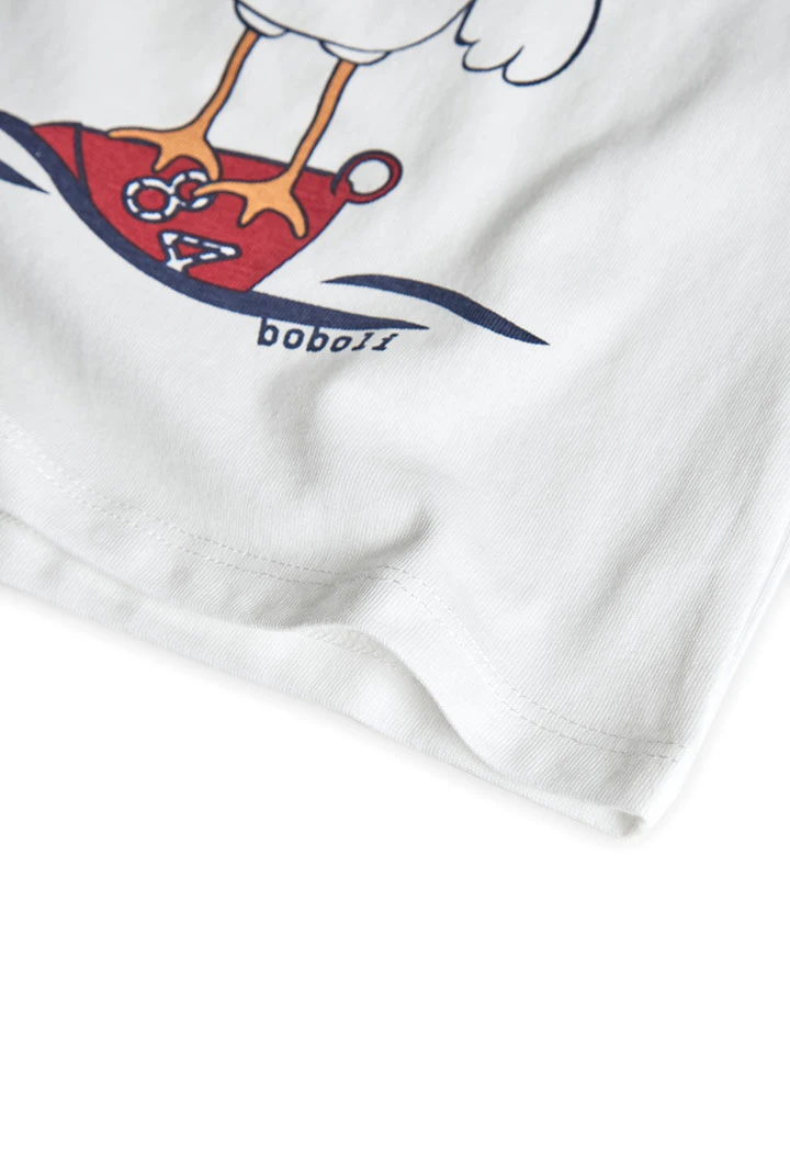 White printed knit boy´s T-shirt