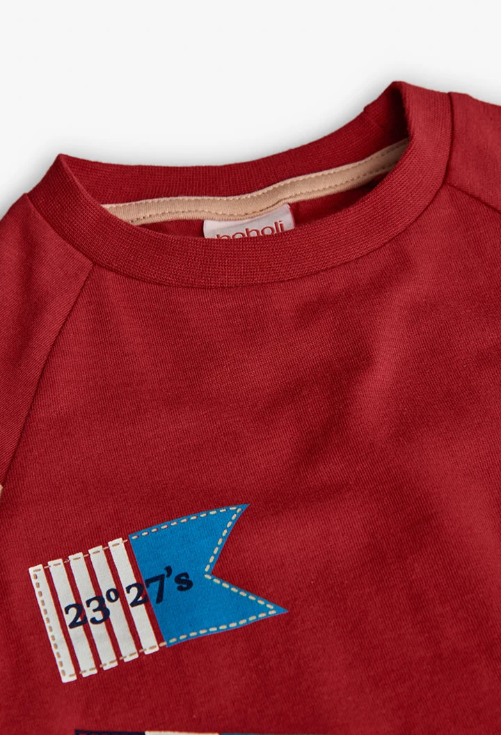 Granate Jungenstrickshirt