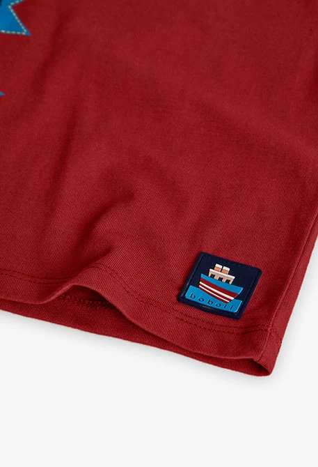 Camiseta niño de punto granate