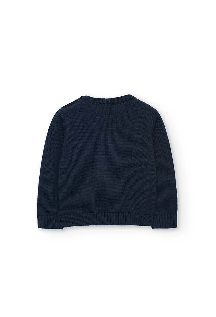 Maglione bambino in maglia blu navy