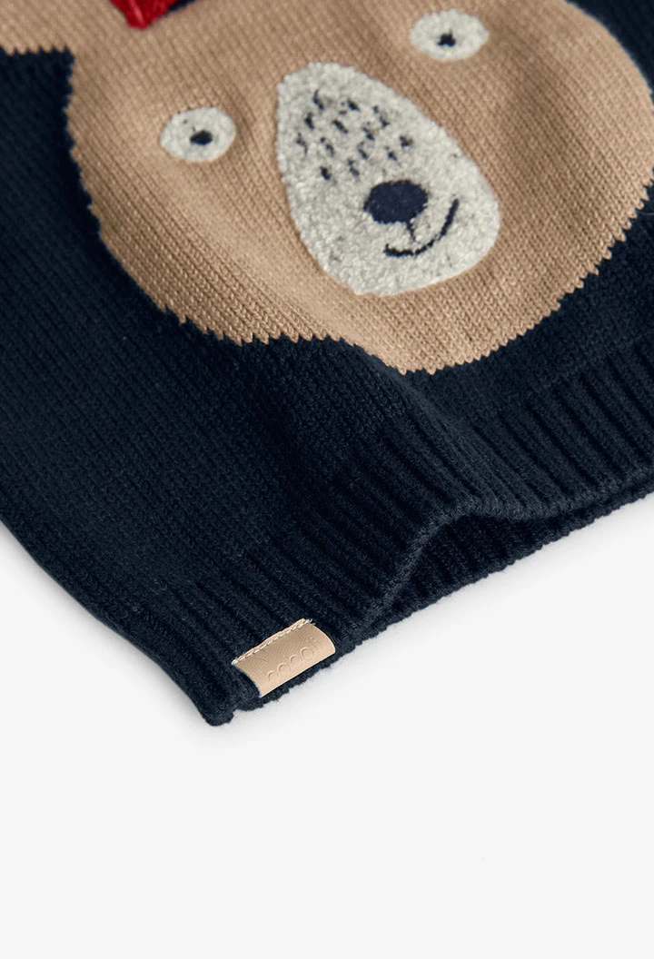 Maglione bambino in maglia blu navy