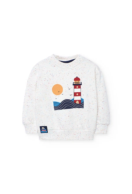 Sweatshirt menino de pêlo branco farol sol