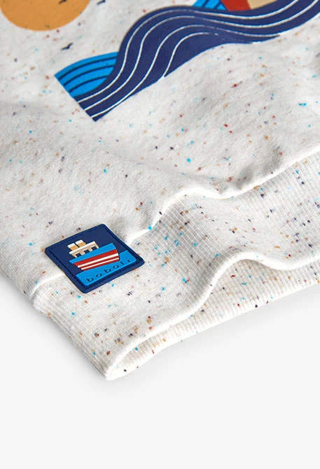 Sudadera niño de felpa blanco faro sol