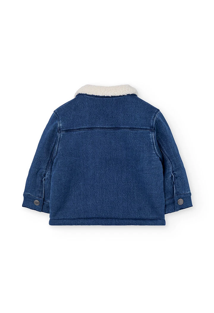 Veste en tricot garçon bleu patch bateau