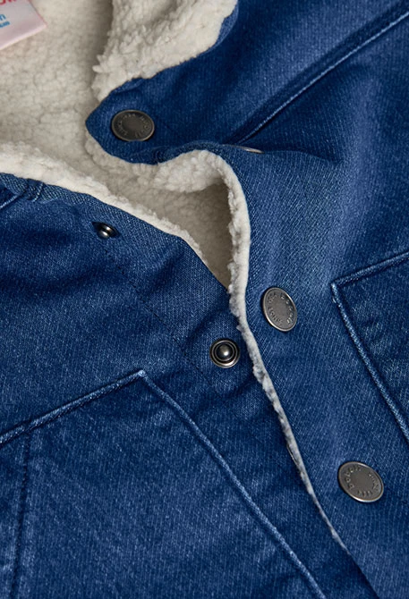 Veste en tricot garçon bleu patch bateau