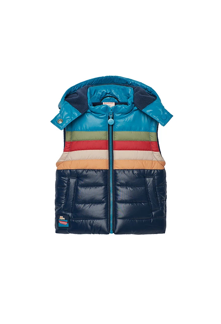 Gilet garçon en tissu technique bleu marine